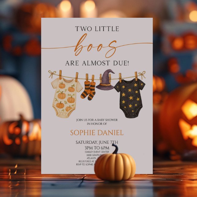 Invitation Two Little Boos Are Almost Due! Twins Baby Shower (Créateur téléchargé)