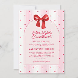 Invitation Two Little Sweethearts Valentine Baby Shower