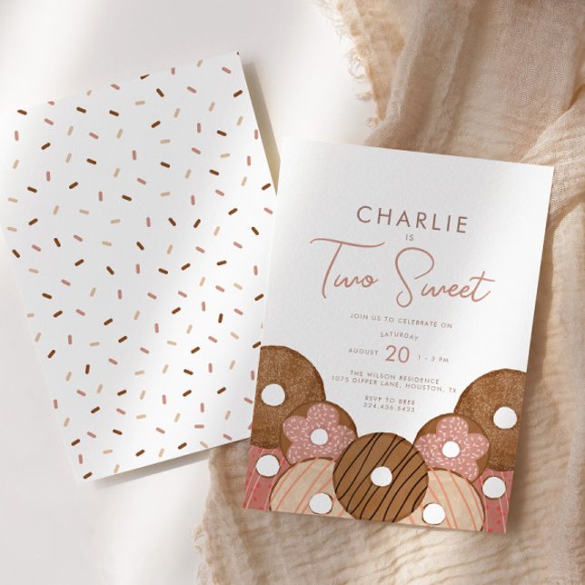Invitation Two Sweet Donut 2nd - Anniversaire de la fille (Créateur téléchargé)