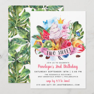 Invitation Twotti Frutti Deux douceurs Anniversaire Invitatio