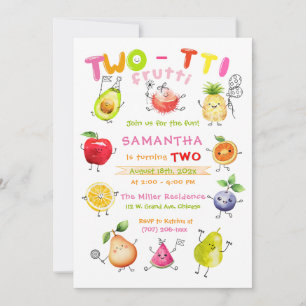Invitation Twotti Frutti modèle de fête d'anniversaire