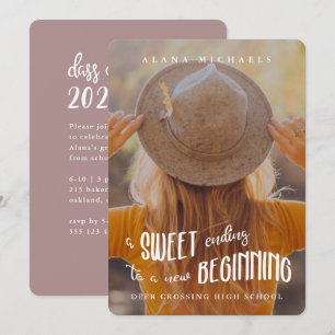 Invitation Type de lunette Photo Graduation Party Rose