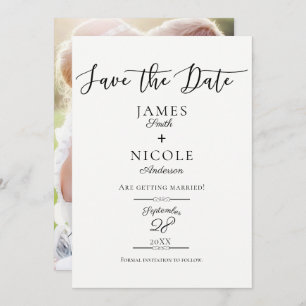 Invitation Type de script Gold moderne Photo complète Enregis