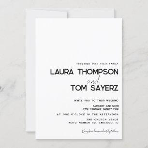 Invitation Type moderne Mariage simple à main