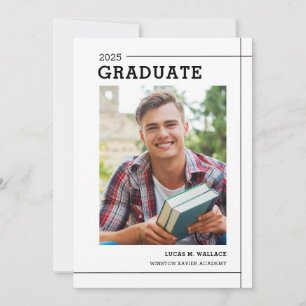 Invitation Type moderne Minimal Photo Graduation Party
