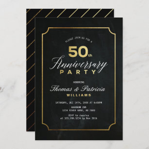 Invitation Typographe Gold 50e anniversaire Mariage Invitatio