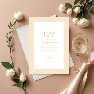 Invitation Typographie à la mode Champagne Mariage couleur