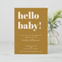 Typographie audacieuse Baby shower d'or de moutard