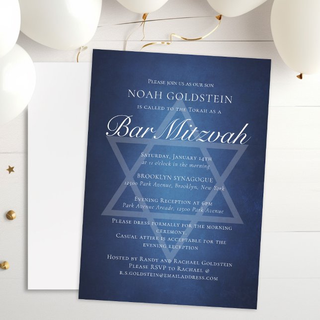 Invitation Typographie Bleue Moderne Typographie Blancs Forme (Créateur téléchargé)