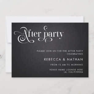 Invitation Typographie bohème de script vintage Mariage After