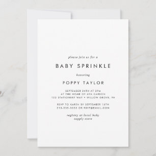 Invitation Typographie Chic Bébé Sprinkle