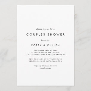 Invitation Typographie Chic Couples Douche