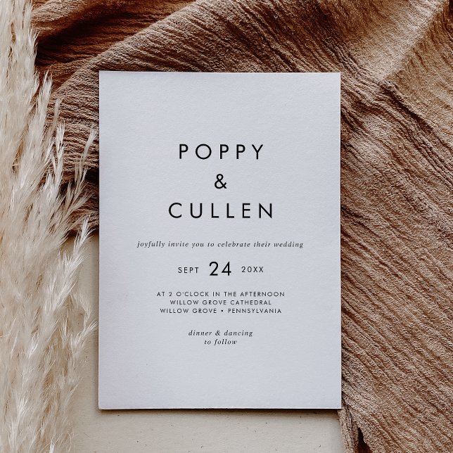 Invitation Typographie chic Mariage Décontracté (Créateur téléchargé)