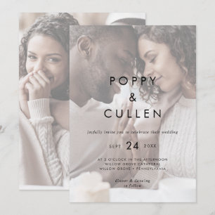 Invitation Typographie chic Mariage Décontracté de photo dé