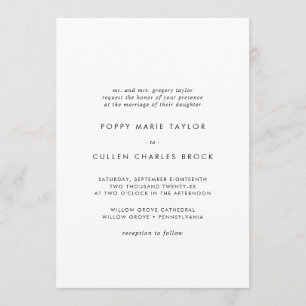 Invitation Typographie chic Mariage traditionnel