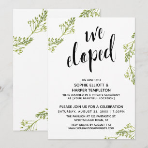 Invitation Typographie de fuite botanique Post-mariage