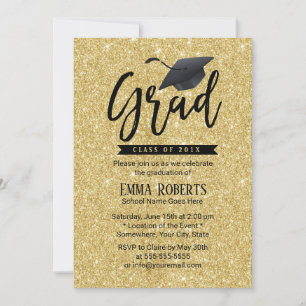 Invitation Typographie de la fête de graduation Parties scint