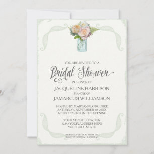 Invitation Typographie de la Fête de l'mariée des fleurs rust