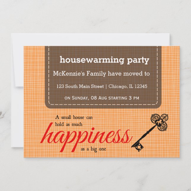 Invitation Typographie de la fête du réchauffement du foyer (Devant)