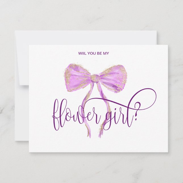 Invitation typographie de l'aquarelle violette à arc moderne (Devant)