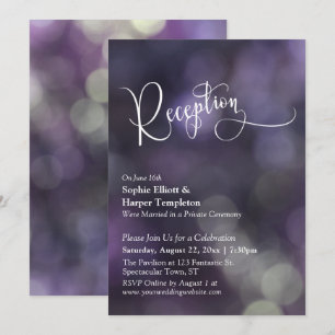 Invitation Typographie de réception de mariage à lumière boke