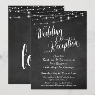 Invitation Typographie de réception de mariage Tableau noir L