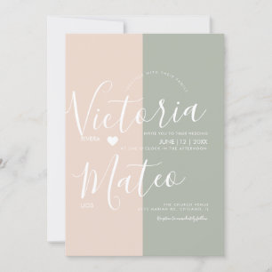 Invitation Typographie de script de coeur simple Mariage rose