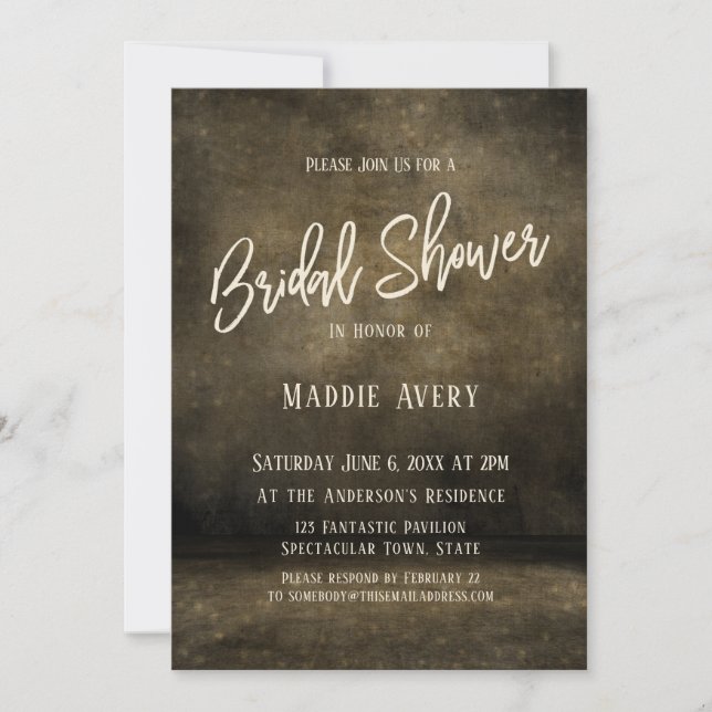Invitation Typographie de script de douche de mariée simple n (Devant)