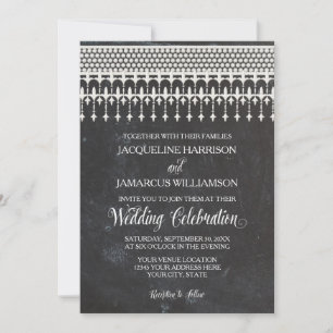 Invitation Typographie de script de tableau de bord en dentel