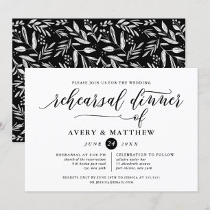 Invitation Typographie de script simple Dîner de répétition