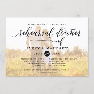 Invitation Typographie de script simple   Dîner de répétition