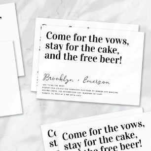 Invitation Typographie drôle Mariage noir blanc