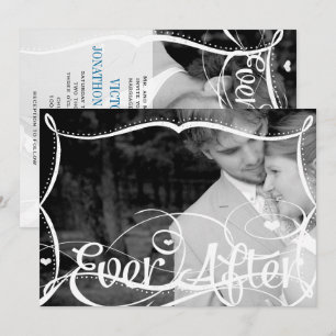 Invitation Typographie du tableau à pas Votre photo Mariage I