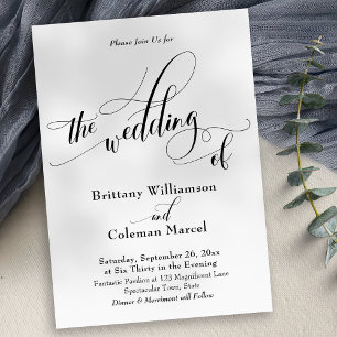 Invitation Typographie Élaborée Simple Le Mariage De