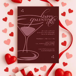 Invitation Typographie Élégante Minimaliste Chic Galentines M