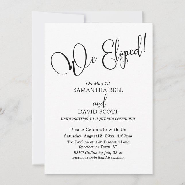 Invitation Typographie Élégante, Simple Moderne, "Nous nous s (Devant)