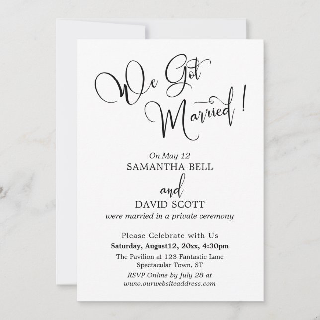 Invitation Typographie Élégante, Simple Moderne, Nous Nous So (Devant)