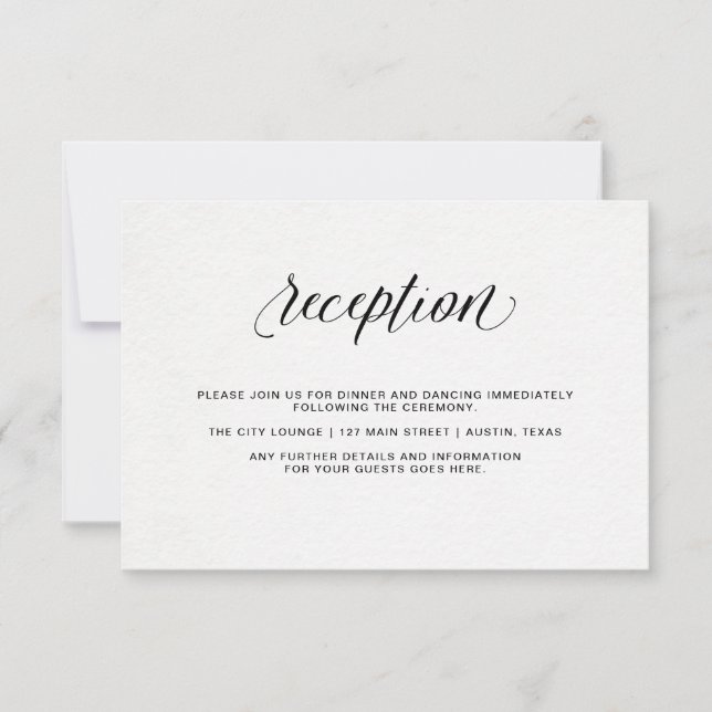 Invitation Typographie élégante sur papier aquarelle | Récept (Devant)