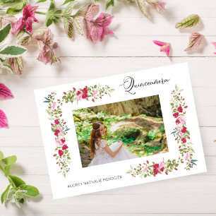 Invitation Typographie fantaisiste espagnole pour Quinceañera