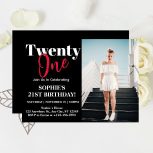 Invitation Typographie Gras Fête d'anniversaire 21 ans Modern