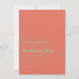 Invitation Typographie Gras Terracotta Rustique et Mariage Ve