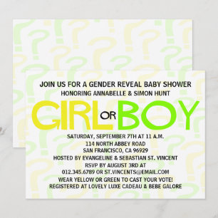 Invitation Typographie jaune et verte Parti de la révélation 