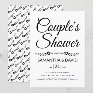 Invitation Typographie manuscrite couple mariage de douche