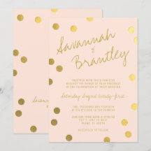 Typographie manuscrite Gold Foil Confetti Mariage