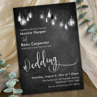 Typographie mariage, Edison Lights sur tableau de 