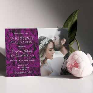 Invitation Typographie Mariage violet