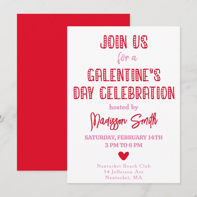 Invitation Typographie mignonne Célébration de la Saint-Galen (Devant / Derrière)