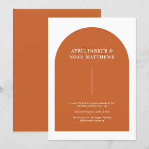 Invitation Typographie minimale de forme d'arc moderne Burnin