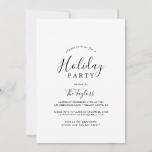 Invitation Typographie minimaliste des fêtes de vacances
