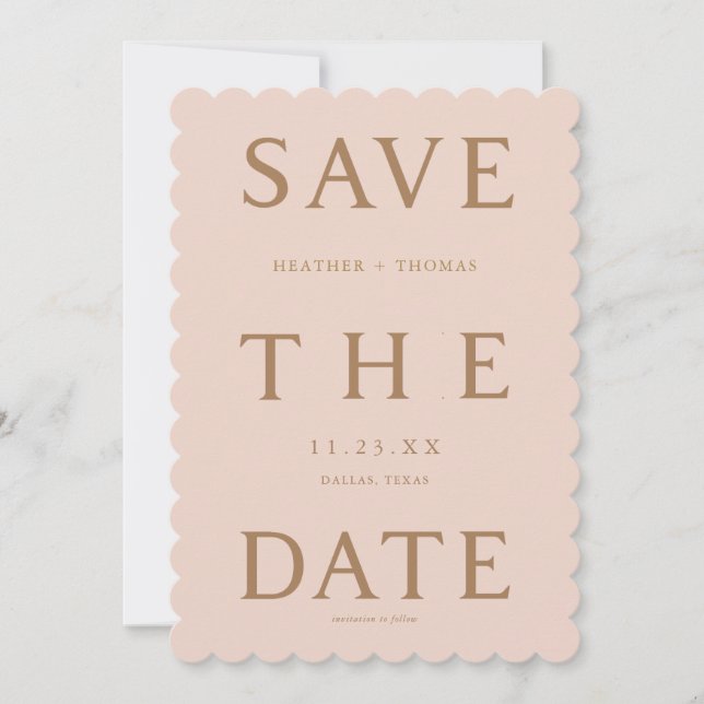 Invitation Typographie minimaliste Mariage Enregistrer Les Da (Devant)